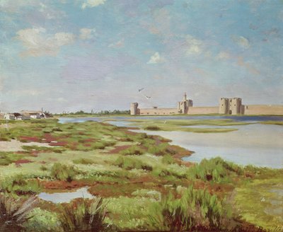 The City Walls of Aigues-Mortes by Jean Frederic Bazille